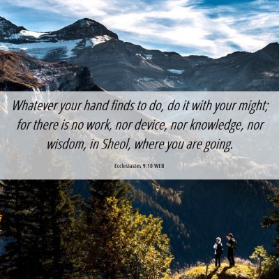 Picture 06 - Ecclesiastes 9:10 WEB - Whatever your hand finds to do, do it with your - Bible Verse Picture