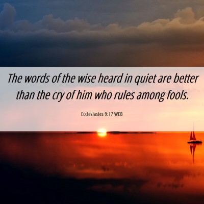 Picture 06 - Ecclesiastes 9:17 WEB - The words of the wise heard in quiet are better - Bible Verse Picture