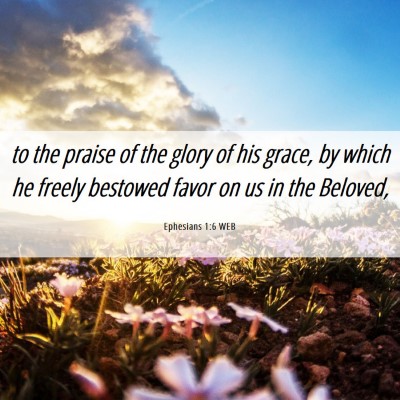 Picture 06 - Ephesians 1:6 WEB - to the praise of the glory of his grace, by which - Bible Verse Picture