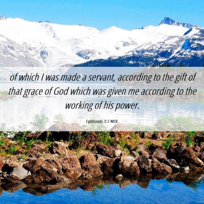 Picture 06 - Ephesians 3:7 WEB - of which I was made a servant, according to the - Bible Verse Picture