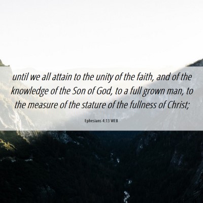 Picture 06 - Ephesians 4:13 WEB - until we all attain to the unity of the faith, - Bible Verse Picture