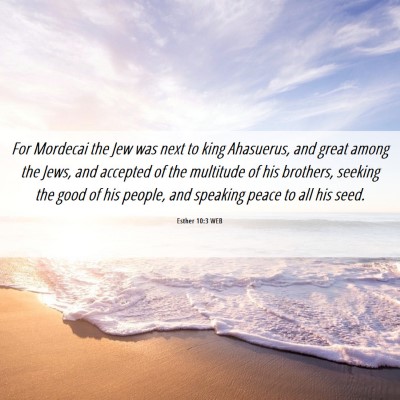 Picture 06 - Esther 10:3 WEB - For Mordecai the Jew was next to king Ahasuerus, - Bible Verse Picture