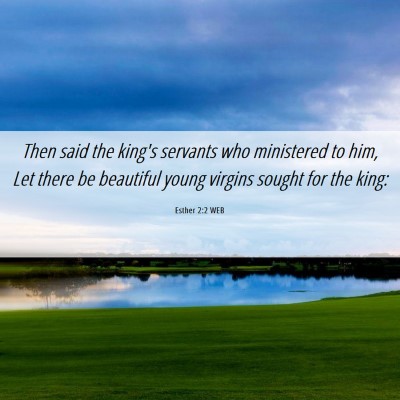 Picture 06 - Esther 2:2 WEB - Then said the king's servants who ministered to - Bible Verse Picture