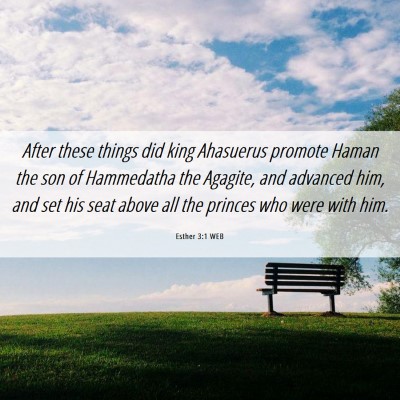 Picture 06 - Esther 3:1 WEB - After these things did king Ahasuerus promote - Bible Verse Picture