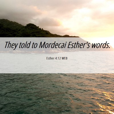 Picture 06 - Esther 4:12 WEB - They told to Mordecai Esther's - Bible Verse Picture