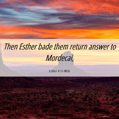 Picture 06 - Esther 4:15 WEB - Then Esther bade them return answer to - Bible Verse Picture
