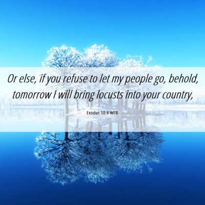 Picture 06 - Exodus 10:4 WEB - Or else, if you refuse to let my people go, - Bible Verse Picture