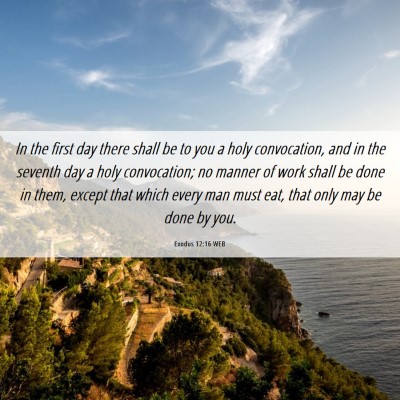 Picture 06 - Exodus 12:16 WEB - In the first day there shall be to you a holy - Bible Verse Picture
