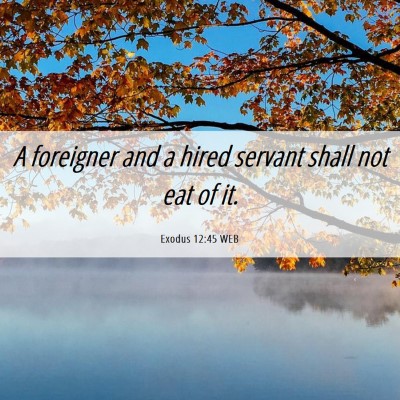 Picture 06 - Exodus 12:45 WEB - A foreigner and a hired servant shall not eat of - Bible Verse Picture