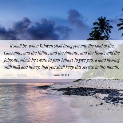 Picture 06 - Exodus 13:5 WEB - It shall be, when Yahweh shall bring you into the - Bible Verse Picture