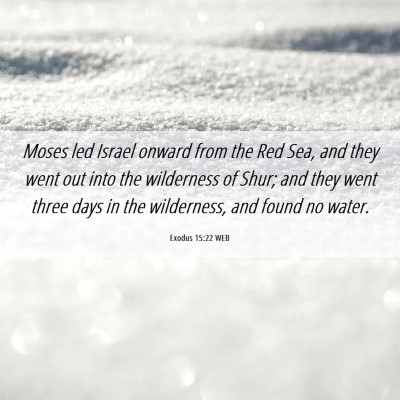 Picture 06 - Exodus 15:22 WEB - Moses led Israel onward from the Red Sea, and - Bible Verse Picture