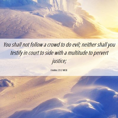 Picture 06 - Exodus 23:2 WEB - You shall not follow a crowd to do evil; neither - Bible Verse Picture