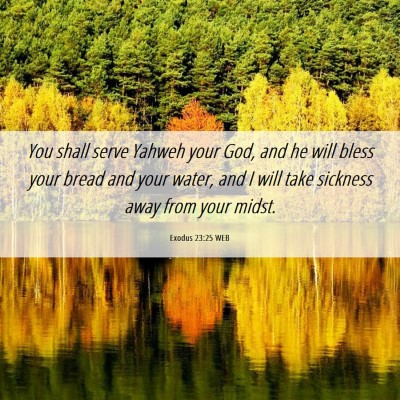 Picture 06 - Exodus 23:25 WEB - You shall serve Yahweh your God, and he will - Bible Verse Picture