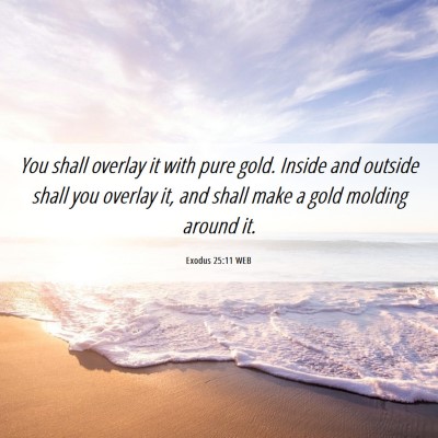 Picture 06 - Exodus 25:11 WEB - You shall overlay it with pure gold. Inside and - Bible Verse Picture