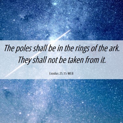 Picture 06 - Exodus 25:15 WEB - The poles shall be in the rings of the ark. They - Bible Verse Picture