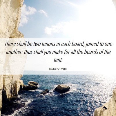 Picture 06 - Exodus 26:17 WEB - There shall be two tenons in each board, joined - Bible Verse Picture