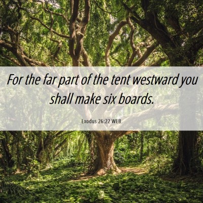 Picture 06 - Exodus 26:22 WEB - For the far part of the tent westward you shall - Bible Verse Picture