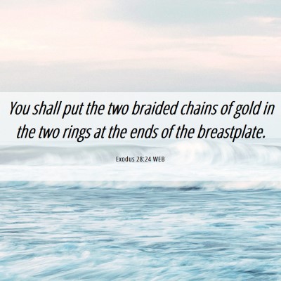 Picture 06 - Exodus 28:24 WEB - You shall put the two braided chains of gold in - Bible Verse Picture