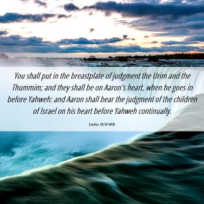 Picture 06 - Exodus 28:30 WEB - You shall put in the breastplate of judgment the - Bible Verse Picture