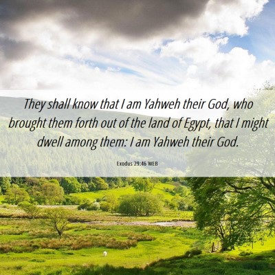 Picture 06 - Exodus 29:46 WEB - They shall know that I am Yahweh their God, who - Bible Verse Picture