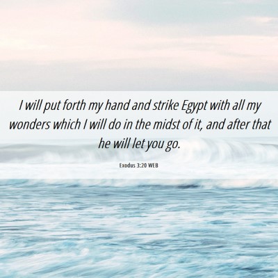 Picture 06 - Exodus 3:20 WEB - I will put forth my hand and strike Egypt with - Bible Verse Picture