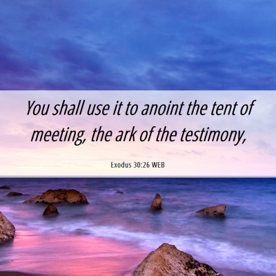 Picture 06 - Exodus 30:26 WEB - You shall use it to anoint the tent of meeting, - Bible Verse Picture