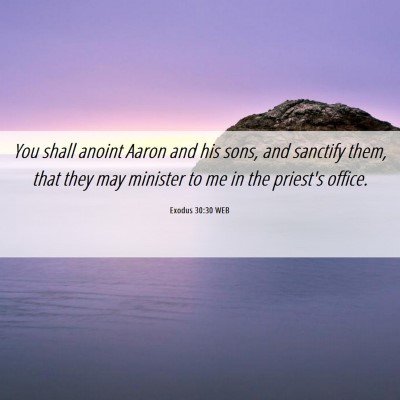 Picture 06 - Exodus 30:30 WEB - You shall anoint Aaron and his sons, and sanctify - Bible Verse Picture
