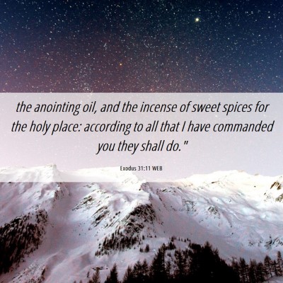 Picture 06 - Exodus 31:11 WEB - the anointing oil, and the incense of sweet - Bible Verse Picture