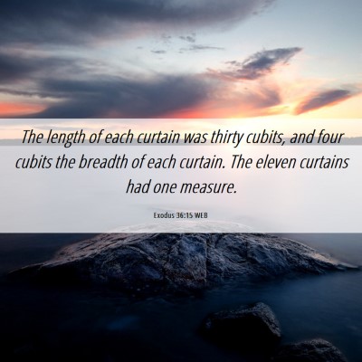Picture 06 - Exodus 36:15 WEB - The length of each curtain was thirty cubits, and - Bible Verse Picture