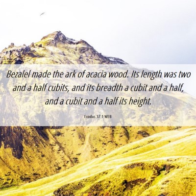 Picture 06 - Exodus 37:1 WEB - Bezalel made the ark of acacia wood. Its length - Bible Verse Picture
