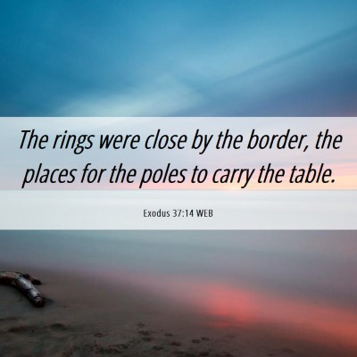 Picture 06 - Exodus 37:14 WEB - The rings were close by the border, the places - Bible Verse Picture