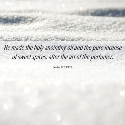 Picture 06 - Exodus 37:29 WEB - He made the holy anointing oil and the pure - Bible Verse Picture