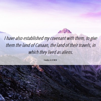 Picture 06 - Exodus 6:4 WEB - I have also established my covenant with them, to - Bible Verse Picture