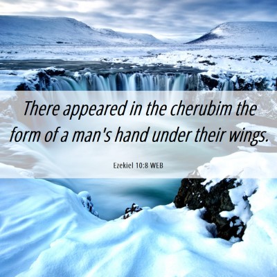 Picture 06 - Ezekiel 10:8 WEB - There appeared in the cherubim the form of a - Bible Verse Picture