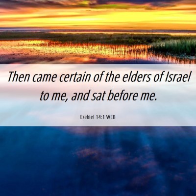 Picture 06 - Ezekiel 14:1 WEB - Then came certain of the elders of Israel to me, - Bible Verse Picture