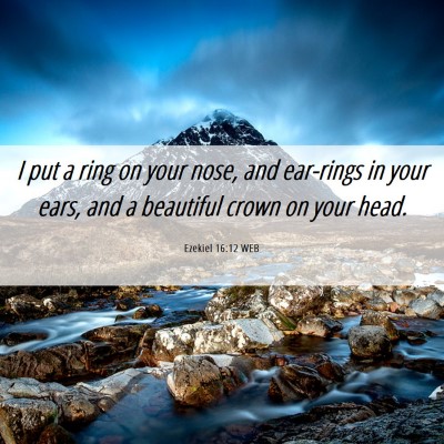 Picture 06 - Ezekiel 16:12 WEB - I put a ring on your nose, and ear-rings in your - Bible Verse Picture