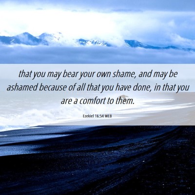 Picture 06 - Ezekiel 16:54 WEB - that you may bear your own shame, and may be - Bible Verse Picture