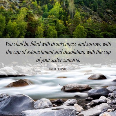 Picture 06 - Ezekiel 23:33 WEB - You shall be filled with drunkenness and sorrow, - Bible Verse Picture