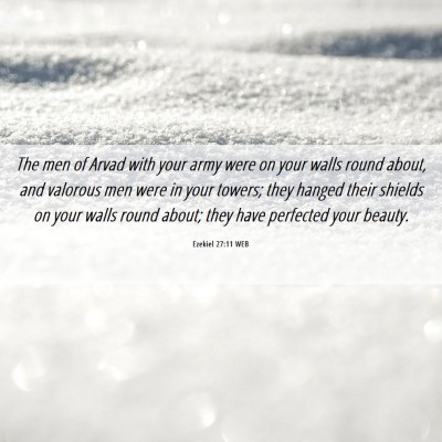 Picture 06 - Ezekiel 27:11 WEB - The men of Arvad with your army were on your - Bible Verse Picture