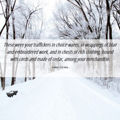 Picture 06 - Ezekiel 27:24 WEB - These were your traffickers in choice wares, in - Bible Verse Picture