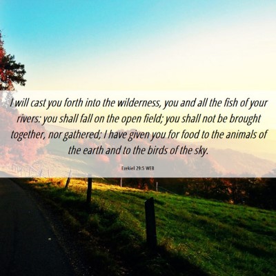 Picture 06 - Ezekiel 29:5 WEB - I will cast you forth into the wilderness, you - Bible Verse Picture