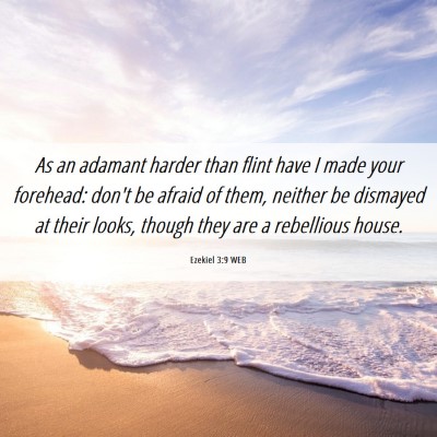 Picture 06 - Ezekiel 3:9 WEB - As an adamant harder than flint have I made your - Bible Verse Picture