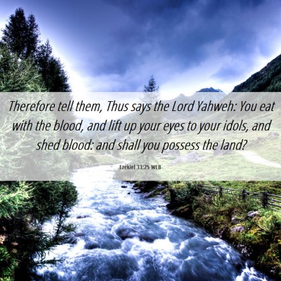 Picture 06 - Ezekiel 33:25 WEB - Therefore tell them, Thus says the Lord Yahweh: - Bible Verse Picture