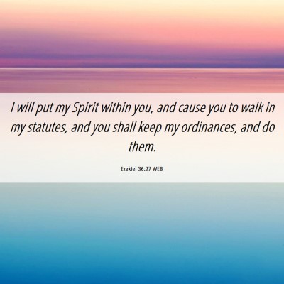 Picture 06 - Ezekiel 36:27 WEB - I will put my Spirit within you, and cause you to - Bible Verse Picture