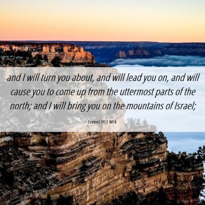 Picture 06 - Ezekiel 39:2 WEB - and I will turn you about, and will lead you on, - Bible Verse Picture