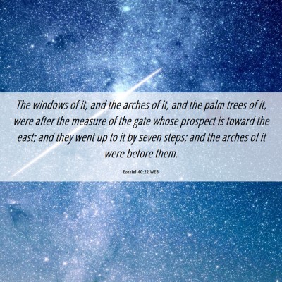 Picture 06 - Ezekiel 40:22 WEB - The windows of it, and the arches of it, and the - Bible Verse Picture