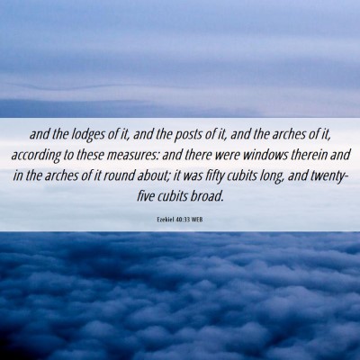 Picture 06 - Ezekiel 40:33 WEB - and the lodges of it, and the posts of it, and - Bible Verse Picture