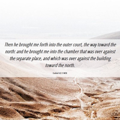 Picture 06 - Ezekiel 42:1 WEB - Then he brought me forth into the outer court, - Bible Verse Picture