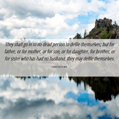 Picture 06 - Ezekiel 44:25 WEB - They shall go in to no dead person to defile - Bible Verse Picture