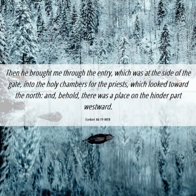 Picture 06 - Ezekiel 46:19 WEB - Then he brought me through the entry, which was - Bible Verse Picture